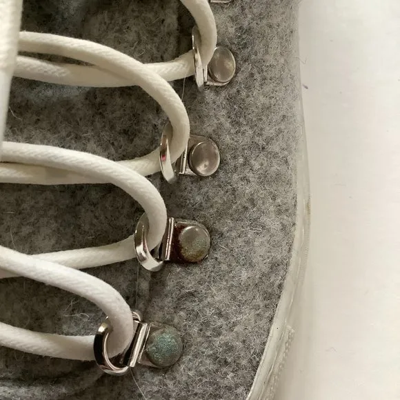 Diemme Italian Grey wool Low Top Lace Up Sneakers
