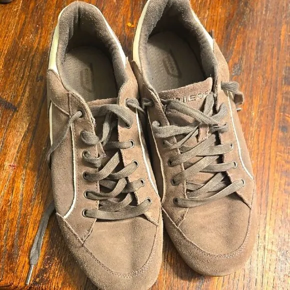 Diesel Brown Sneakers with Suede Finish and Low-Top Design vintage