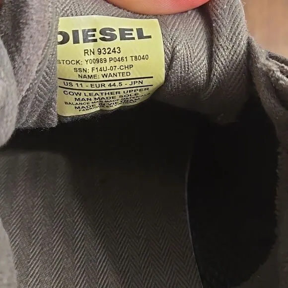 Diesel Brown Sneakers with Suede Finish and Low-Top Design vintage