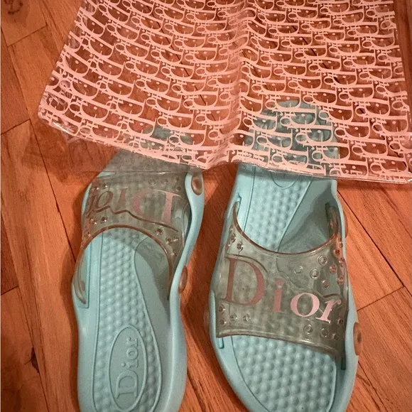 Dior Aqua Blue Slide Sandals