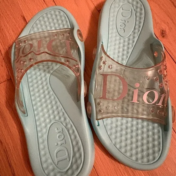 Dior Aqua Blue Slide Sandals