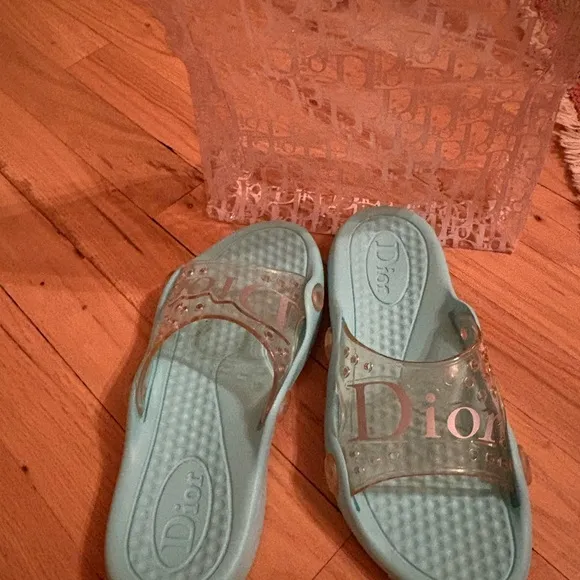 Dior Aqua Blue Slide Sandals