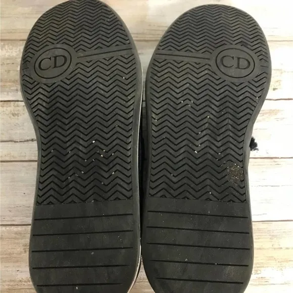DIOR HOMME NAVY LEATHER LOW-TOP SNEAKERS 43.5