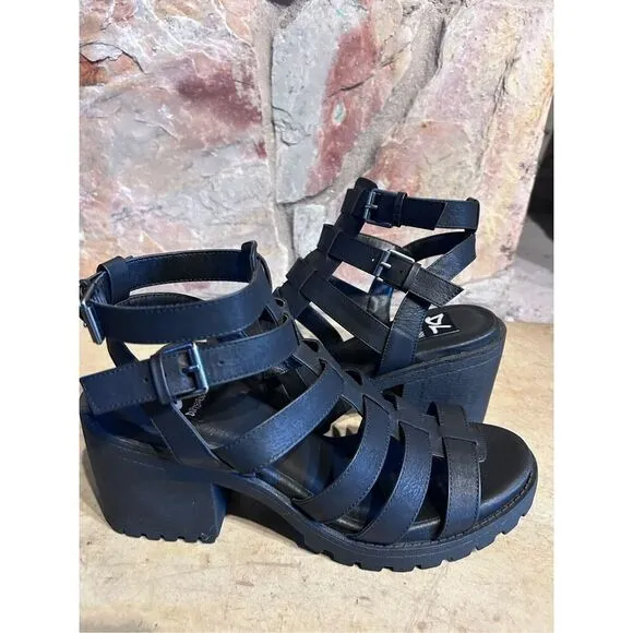 Dirty Laundry Dual Strap Platform Wedge Sandals Shoes Women’s Size 8.5