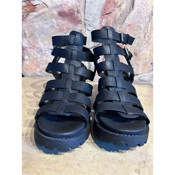 Dirty Laundry Dual Strap Platform Wedge Sandals Shoes Women’s Size 8.5