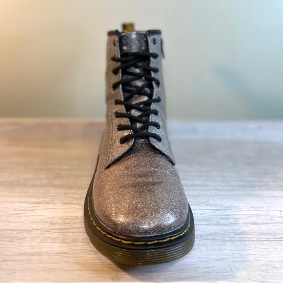 Discontinued style! Dr. Martens 1460 Glittery gunmetal lace up boots size 6