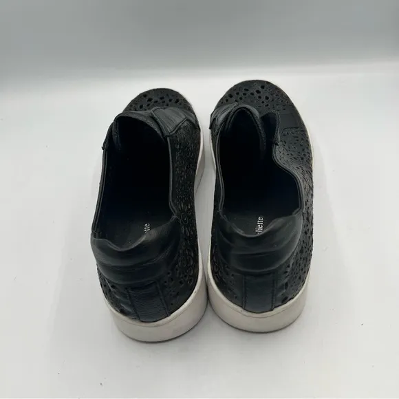 Django &amp; Juliette Women's Lachi Black Leather Sneakers Sz 38