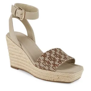 DKNY Calima Logo Espadrille Wedge Ankle Strap Sandals Size 8.5