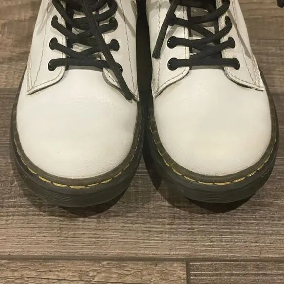 Doc Dr. Martens White Combat Boots Zavala J Youth Size 13