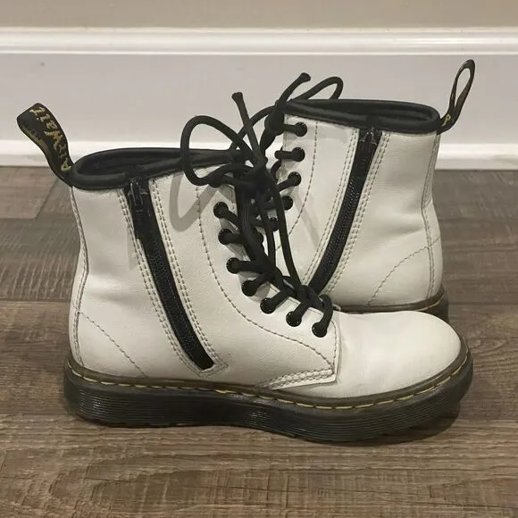 Doc Dr. Martens White Combat Boots Zavala J Youth Size 13