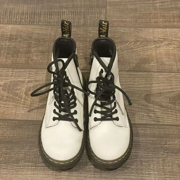 Doc Dr. Martens White Combat Boots Zavala J Youth Size 13