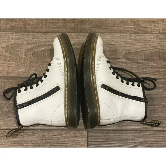 Doc Dr. Martens White Combat Boots Zavala J Youth Size 13