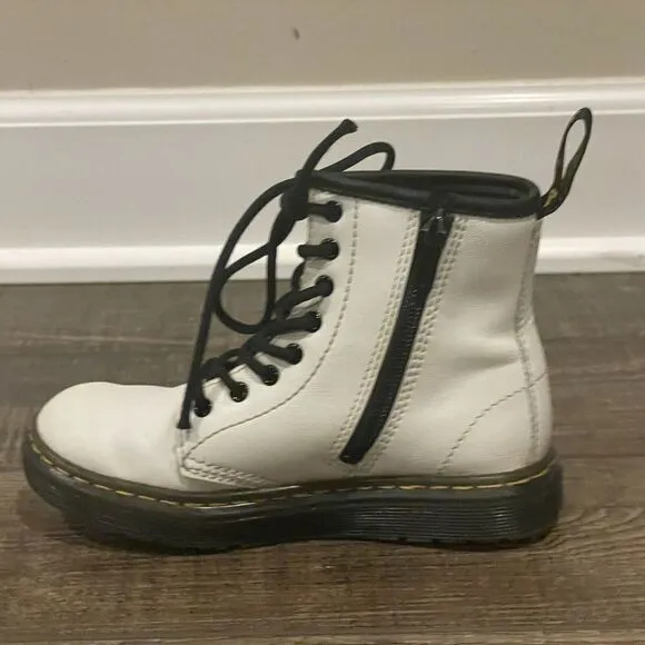 Doc Dr. Martens White Combat Boots Zavala J Youth Size 13