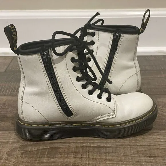 Doc Dr. Martens White Combat Boots Zavala J Youth Size 13