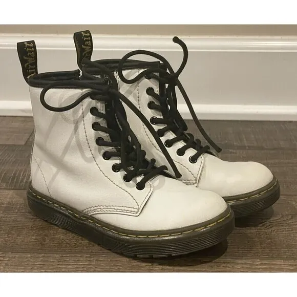 Doc Dr. Martens White Combat Boots Zavala J Youth Size 13