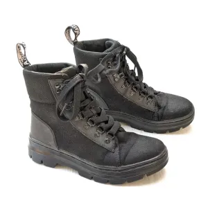 DOC MARTENS Combs black canvas lace-up combat boots