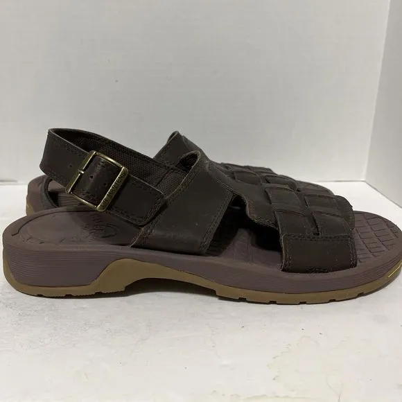 Doc Martens Men’s Size 12 Wharf AW004  Brown Sandals Ankle Strap Weave Woven