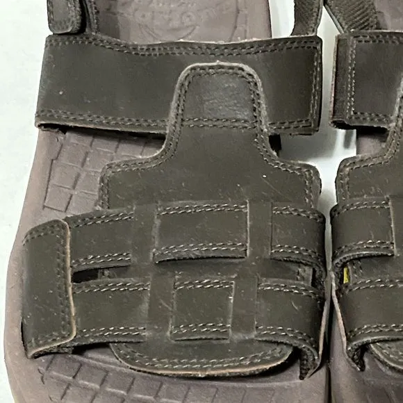 Doc Martens Men’s Size 12 Wharf AW004  Brown Sandals Ankle Strap Weave Woven