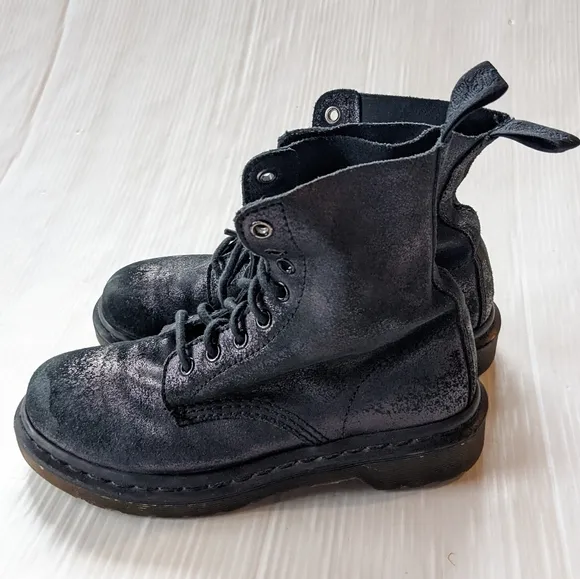 DOC MARTENS Pascal black leather lace-up combat boots