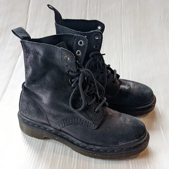 DOC MARTENS Pascal black leather lace-up combat boots