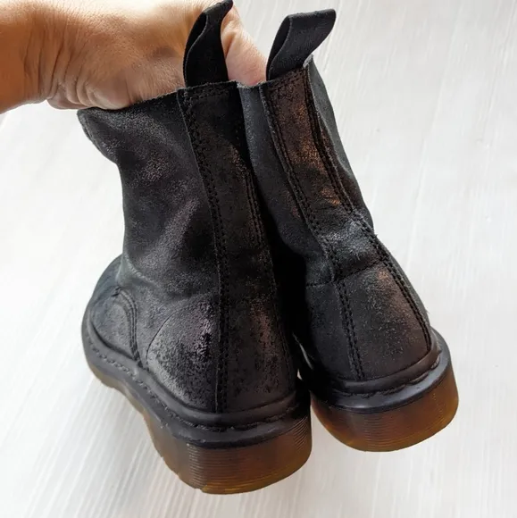 DOC MARTENS Pascal black leather lace-up combat boots
