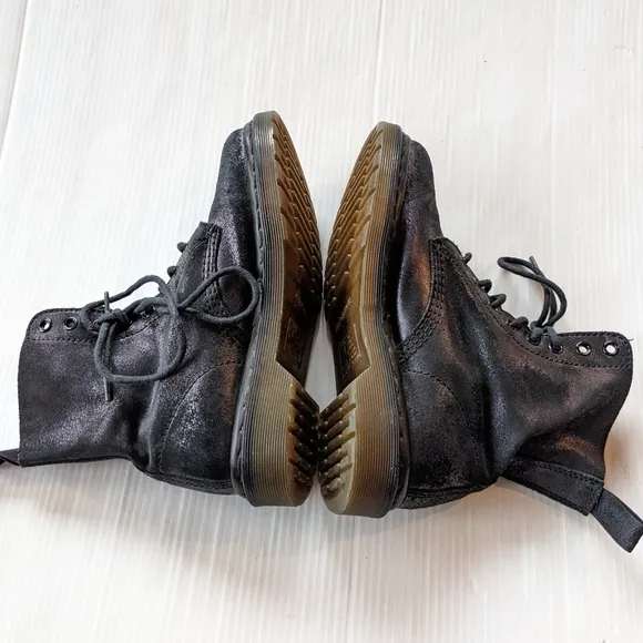 DOC MARTENS Pascal black leather lace-up combat boots