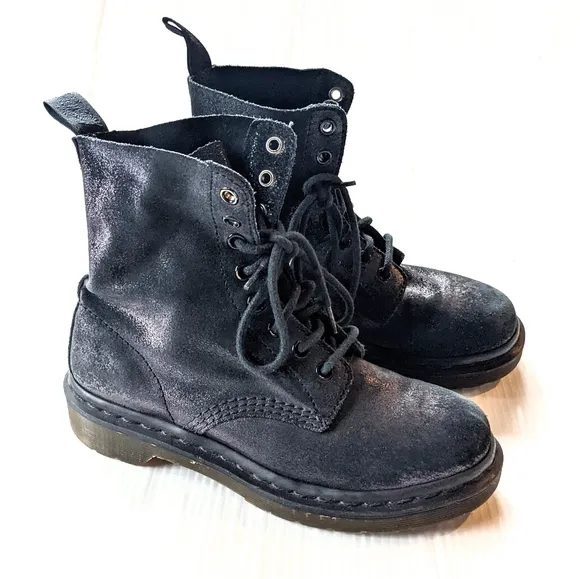 DOC MARTENS Pascal black leather lace-up combat boots