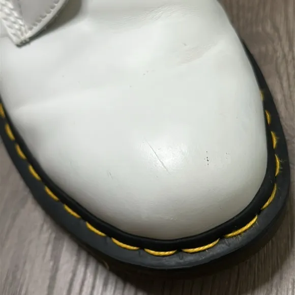 Doc Martens White Lace Up Combat Boots Size 9