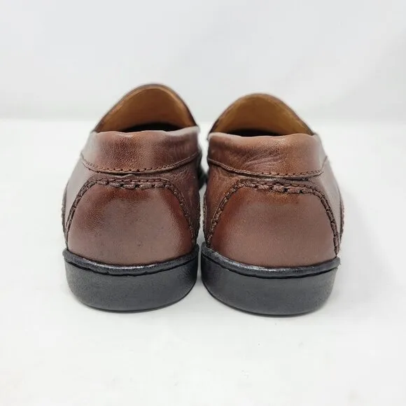 Dockers Men's 8.5 Woven Loafers Basket Weave Leather Brown