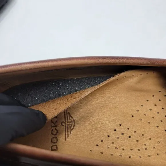 Dockers Men's 8.5 Woven Loafers Basket Weave Leather Brown