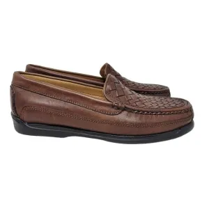 Dockers Men's 8.5 Woven Loafers Basket Weave Leather Brown