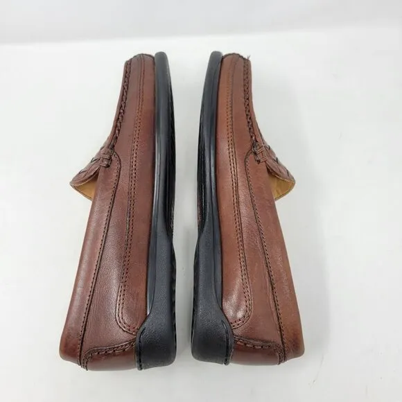 Dockers Men's 8.5 Woven Loafers Basket Weave Leather Brown