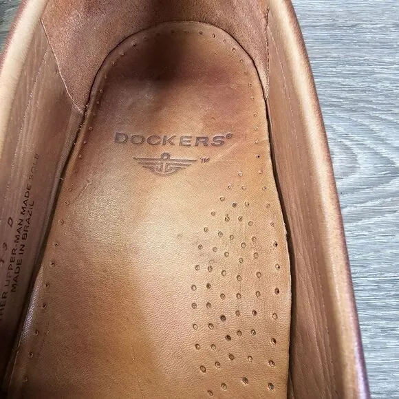 Dockers Tan Men's US13D Leather Brazil Woven Loafers Shoes‎ 90-7352