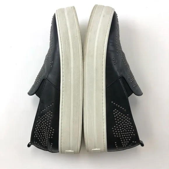 D.O.F. Department of Finery black leather star studded platform sneaker Size 40