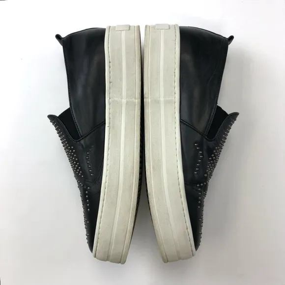 D.O.F. Department of Finery black leather star studded platform sneaker Size 40