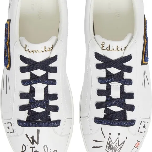 Dolce &amp; Gabbana White and Black Sneakers
