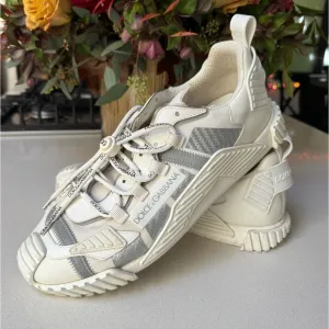 Dolce &amp; Gabbana White Lace Up Low Top Sneakers
