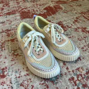 Dolce Vita Dolen Woven Platform‎ Sneakers In Multi Pink Yellow Purple