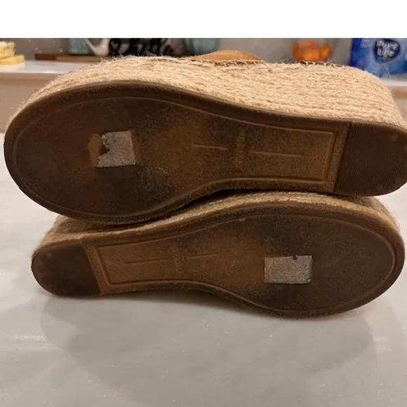 Dolce Vita Espadrille Platform Wedge Sandals Suede Ankle Strap Zip Closure Sz 10