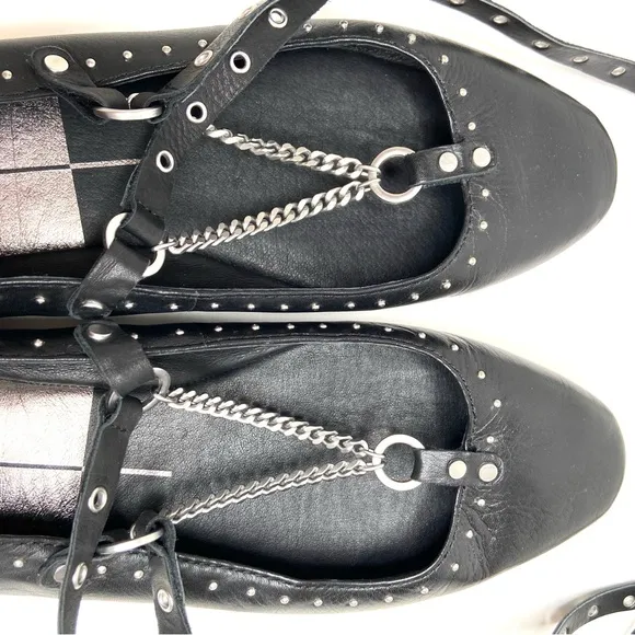 DOLCE VITA Patina Leather Studded Ballet Flats