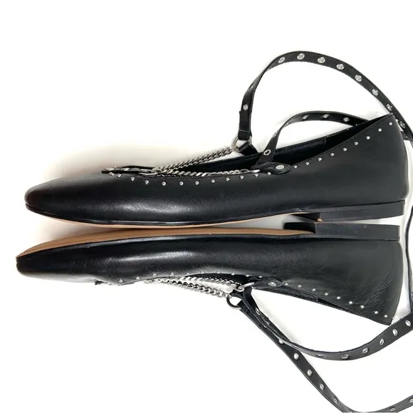 DOLCE VITA Patina Leather Studded Ballet Flats