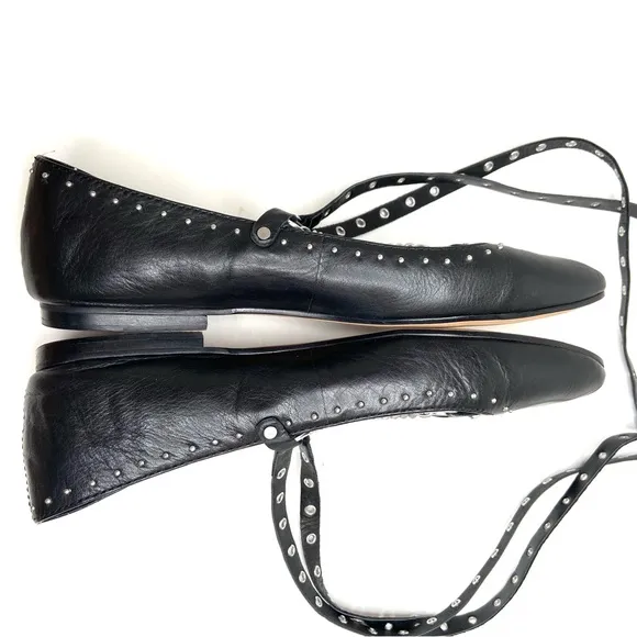 DOLCE VITA Patina Leather Studded Ballet Flats