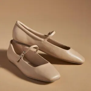 Dolce Vita Reyes Ballet Flat , Taupe Leather , 6 NEW