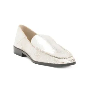 DOLCE VITA Silver Leather Beny Dress Flats