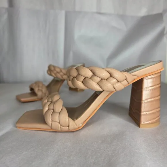 Dolce Vita Women's Paily Cafe Stella Slip-on Braided Sandal Heels Size 5