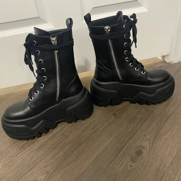 Dolls Kill / Club Exx | Optical Fuse Combat Boots
