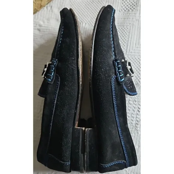 Donald J Pliner Black Dacio Driving Loafers Suede Leather Slip On Drivers Sz 10