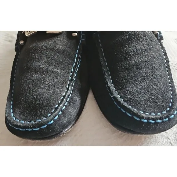 Donald J Pliner Black Dacio Driving Loafers Suede Leather Slip On Drivers Sz 10