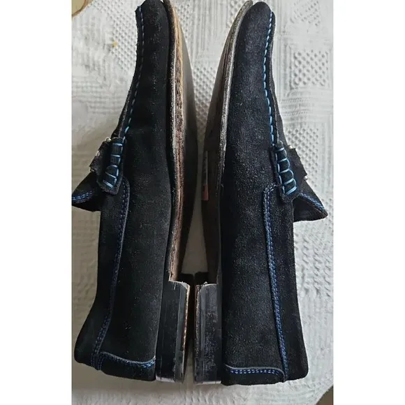 Donald J Pliner Black Dacio Driving Loafers Suede Leather Slip On Drivers Sz 10