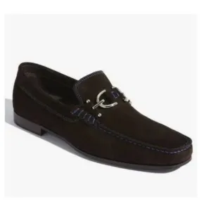 Donald J Pliner Black Dacio Driving Loafers Suede Leather Slip On Drivers Sz 10